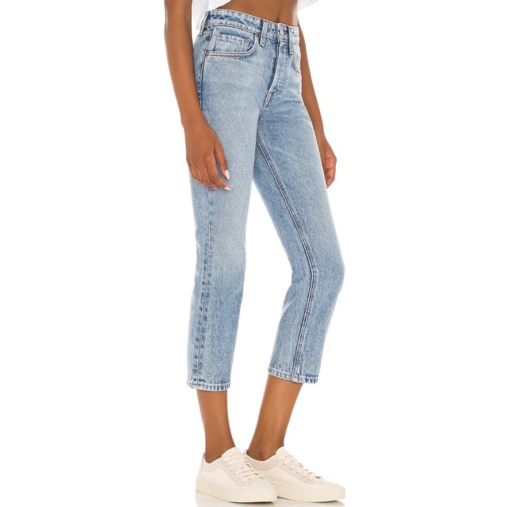 GRLFRND Denim Karolina Petite 26 Wash Larchmo High Rise Straight Crop